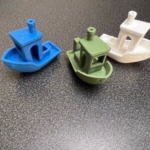 3 Mini Boat Toy Set - Blue, Green, White